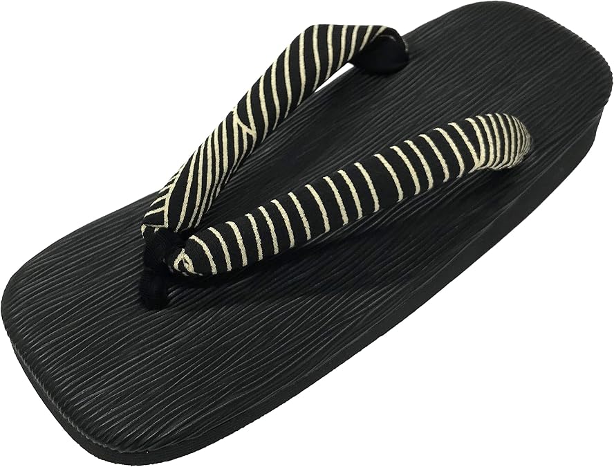 Edoten Japanese Traditional Sandals Setta Zori Made in Japan Black Brush marks Sponge