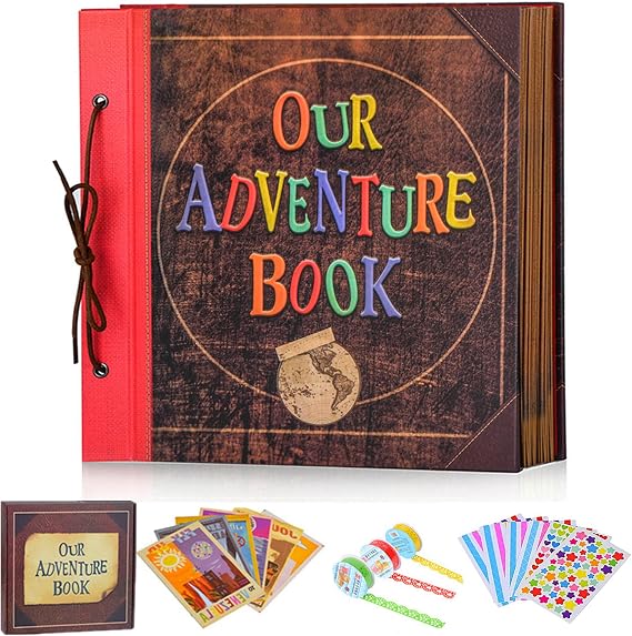 Our Adventure Book 12x12 Inch 60 Pages Handmade DIY Scrapbook Large Album | Travel & Wedding Memory Photo Album, Designed for Couples, Families and Baby Photo Keepsakes