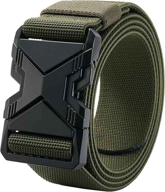 LionVII Men's Elastic Belt, Heavy Duty Quick Release for Work, 28-48" Waist