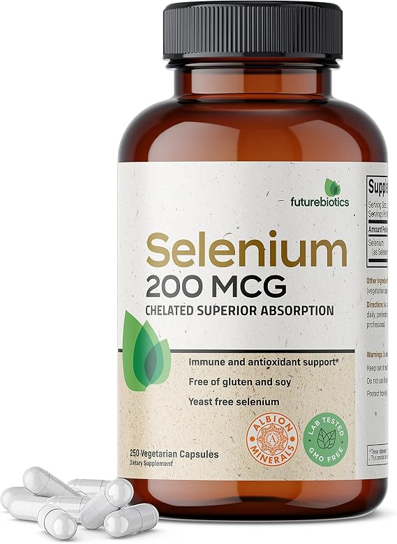 Futurebiotics Selenium 200 mcg - Selenium Amino Acid Complex - Essential Trace Mineral with Superior Absorption, Non GMO, 250 Capsules