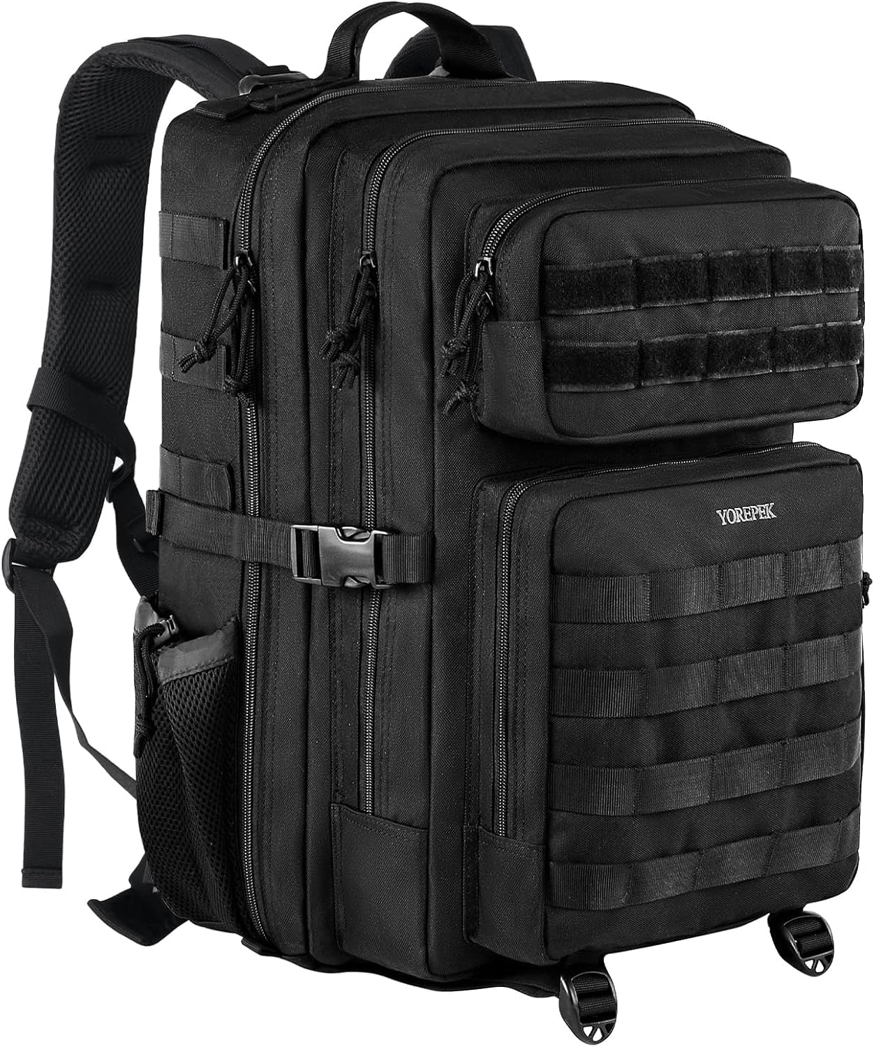 YOREPEK Large Army Backpack Mens 45 L Military Backpack Tactical Backpack. MOLE Assault Backpack for Outdoors Camping Hiking Trekking and Hunting Black black 45L