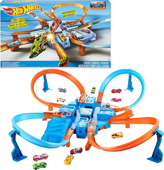 Hot Wheels Criss-Cross Crash Track Set & Car