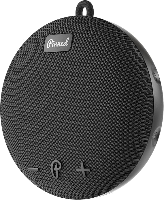 Pinned 2.0 Dart Magnetic Bluetooth Golf Cart Speaker - Black | IPX7 waterproof, USB-C rechargeable, 10+ hour battery, Bluetooth 5.0 with carabiner, golf gifts for men