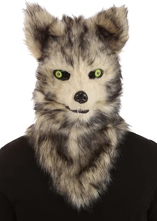 elope Realistic Animal Costume Mask for Adults - Jaw-Dropping Mouth Movement for Immersive Fun - Wolf