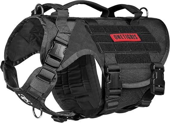 OneTigris Large Tactical Dog Harness No Pull Handle S Black