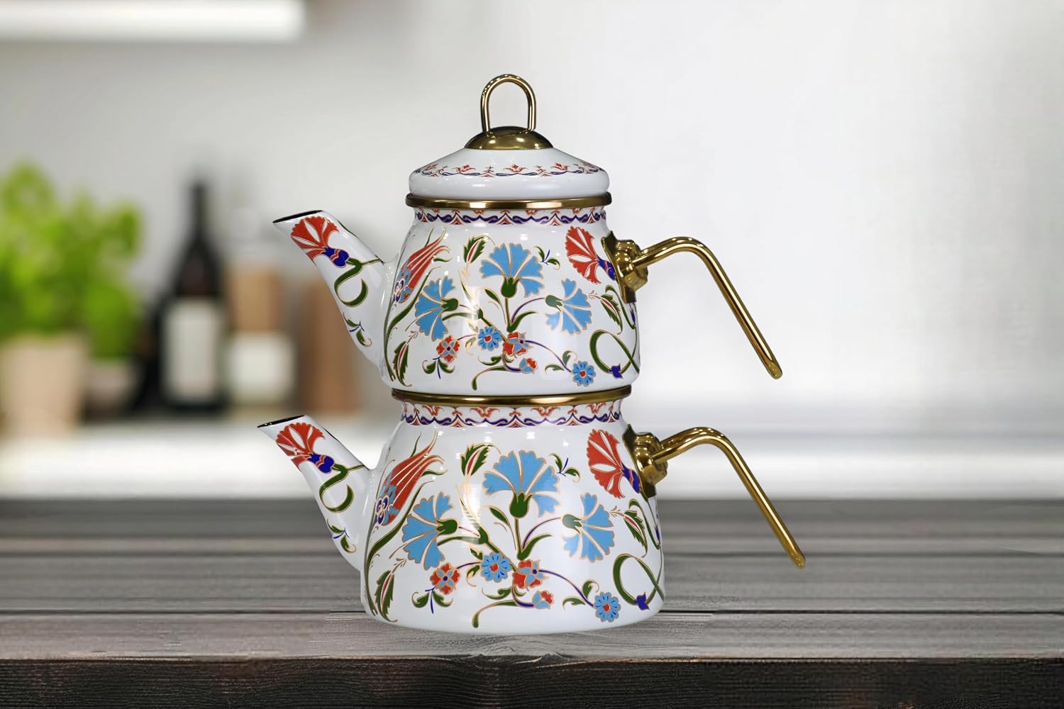 PR Home Laurel Mini Model Enamel Teapot