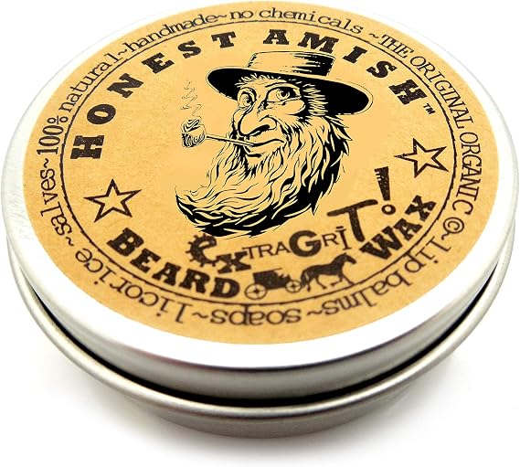Honest Amish Extra Grit Beard Wax - All Natural and Organic - Hair Paste and Hair Control Wax