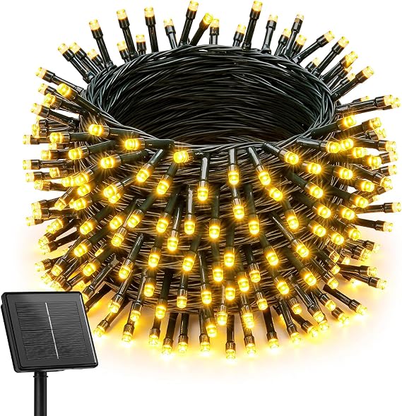 Brightown Solar String Light for Outside, 46Ft 120 LED, Warm White