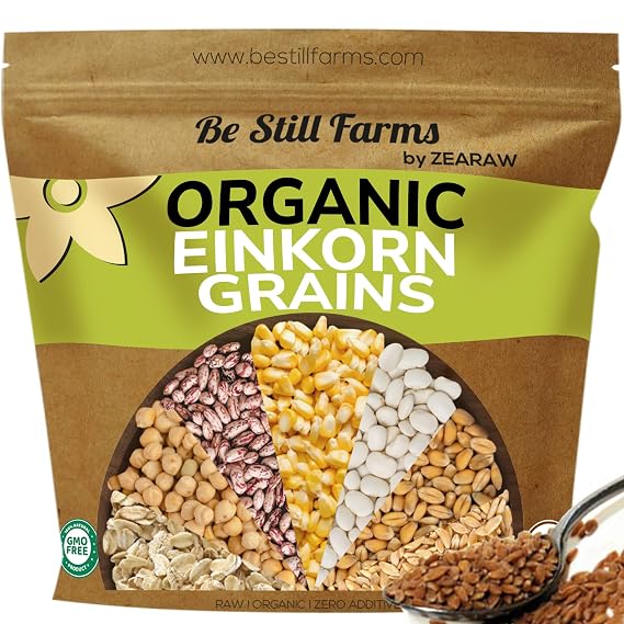 Organic Einkorn Farro Grain 4.8 lb - Einkorn Wheat Berries Bulk Whole