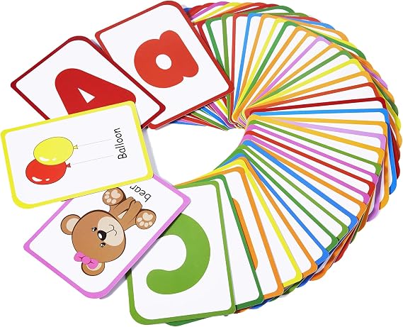 Alphabet Flash Cards for Toddlers: Teach Toddler ABC Letters & Words, 52 Double-Sided Uppercase and Lowercase Letters Cards - Preschool Learning