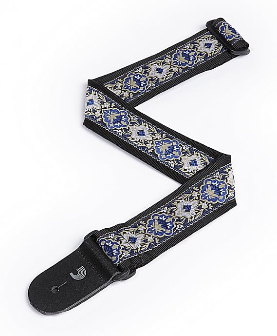 D'Addario Accessories Planet Waves 50J00 2-Inch Tubular Webbing with Blue Jacquard Design