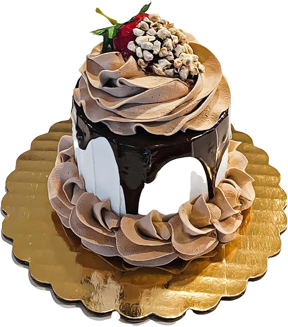 Fake Mini Cake Artificial Cake, Faux Dessert Display Prop Handmade (Chocolate Strawberry)