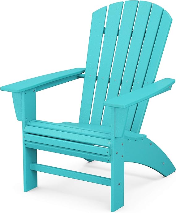 POLYWOOD Nautical Curveback Adirondack Chair in Aruba