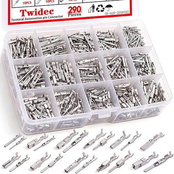 Twidec/290Pcs 21Type Pins Connector Kit Car Electrical Terminal Wire Pin