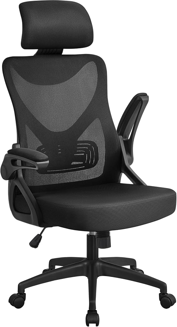 Yaheetech Ergonomic Office Chair with Headrest, Lumbar Support, Black