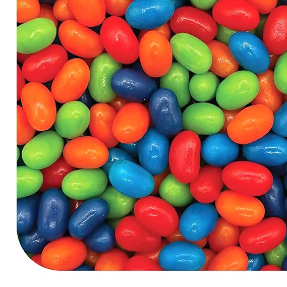 Sour Jelly Beans, Assorted Fruit Flavors Chewy Candy - 2 Lb Pack
