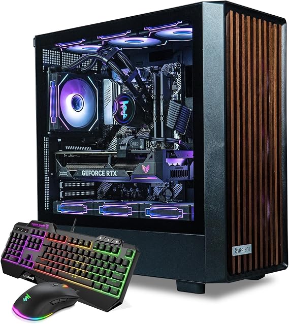 ViprTech Overlord GamingPC, Ryzen 7, RX 9060 8GB, 16GB/1TB SSD Black Walnut | AMD Ryzen 7 (4.4Ghz Turbo), AMD Radeon RX 9060 8G, 16GB DDR4 RAM, 1TB SSD, 700W PSU