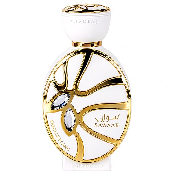 Khadlaj Sawaar Vanille Blanc Vanilla, Sweet, Woody Extrait de Parfum Long-Lasting Fragrance for Everyone, 3.4 Ounce / 100 ml