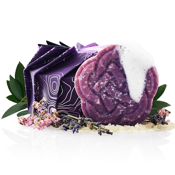 Viori Purple Shampoo Bar - Handcrafted with Longsheng Rice Water & Natural Ingredients - All Natural Shampoo Bar - Neutralizes Brassy Tones In Blonde Hair | Sweet-potato-derived purple hue; neutralizes brassy tones; sulfate-free, handcrafted with rice water; vegan, plastic-free