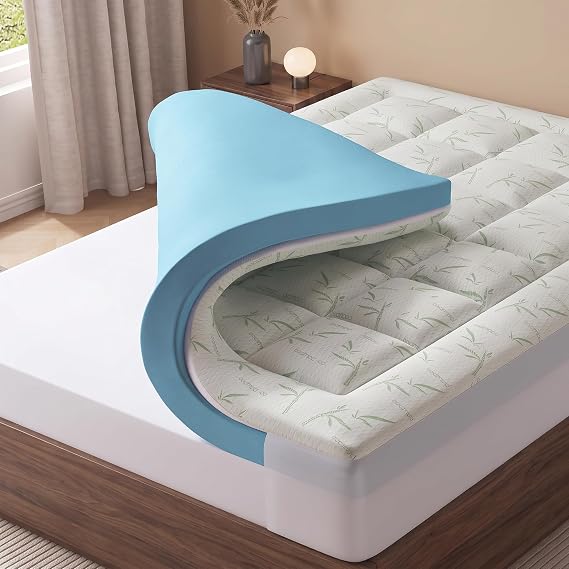 Sweetcrispy Twin Mattress Topper, Memory Foam, 2 Inch Cooling Pad