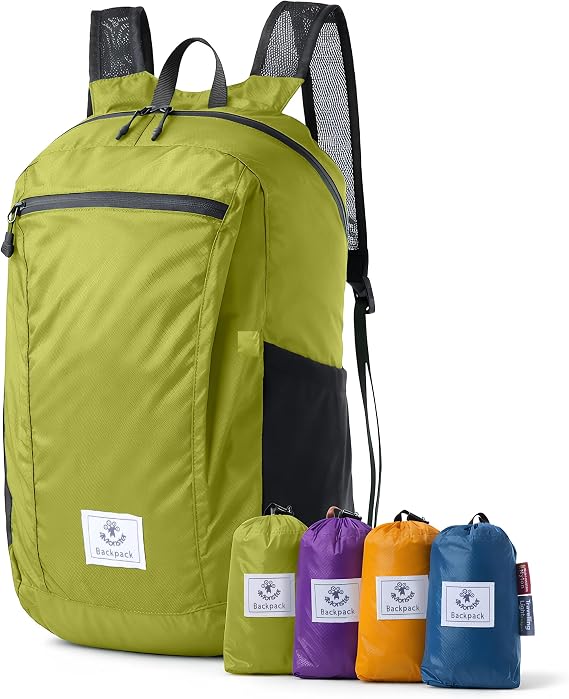 4Monster Packable Backpack Ultra Lightweight, Foldable Backpack Water Resistant, Hiking Daypack for Travel Camping Outdoor