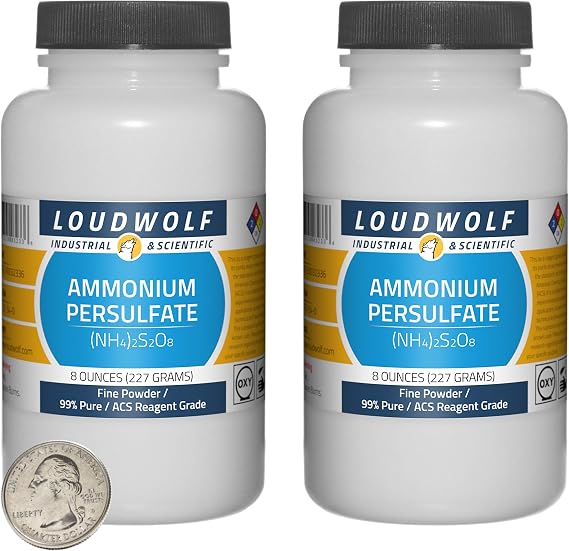 Ammonium Persulfate / 1 Pound / 2 Bottles / 99% Pure ACS Reagent Grade/Fine Powder