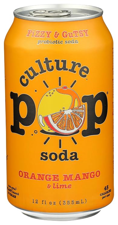 Culture Pop Soda Orange Mango & Lime Probiotic Soda, 12 FZ