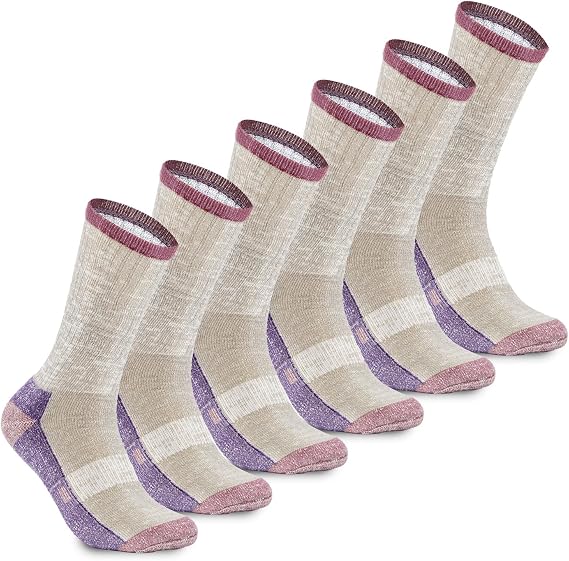 MERIWOOL Merino Wool Lightweight Hiking Socks, 3 Pairs Cushioned & Odor Resistant Outdoor Crew Socks for Men and Women