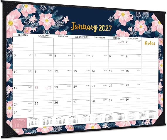 2027 Desk Calendar with Desk Mat, Large Desk Calendar, JAN 2027-DEC 2027