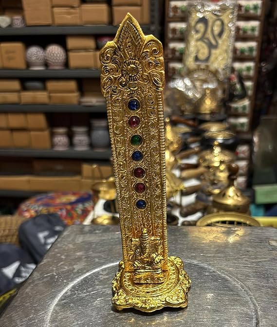 TregoArt Metal Agarbatti Incense Holder Dhoop Incense Stick Holder Incense Censor Burner for Home and Temple - 7 Inches Height (Approx)