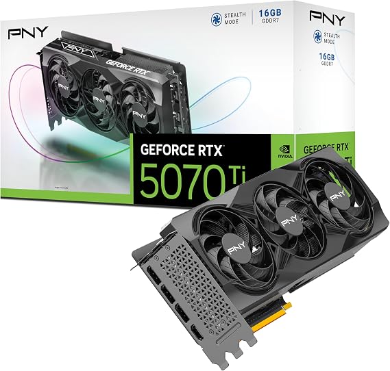 PNY GEFORCE RTX™ 5070 Ti 16GB Triple Fan Graphics Card DLSS4