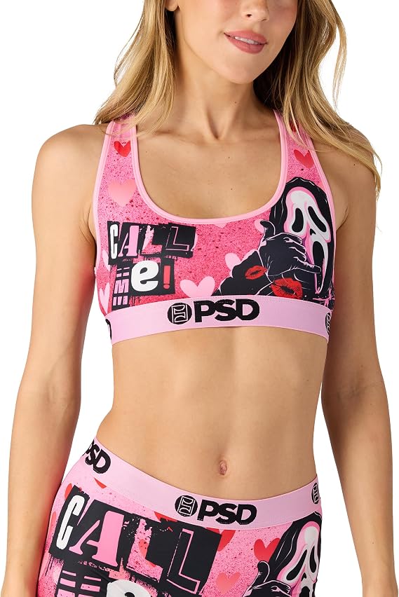 PSD Women's Ghostface Call Me Sports Bra, Multi, XS