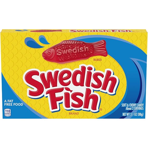 Swedish Fish, Soft and Chewy Gummy Candy, 3.1 Ounce