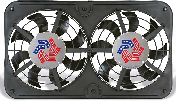 Flex-A-Lite Lo-Profile Dual S-Blade Electric Fan, Pusher-Puller / Reversible Fan (440), Car Accessories, 12-1/8 Inches