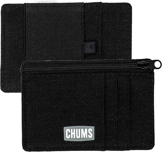 Chums Bandit Zip Compact Wallet, Slim RFID Wallet (Black)