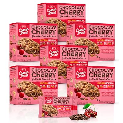 Cooper Street Granola Cookie Bake - Chocolate Cherry Chewy Granola Bars | Individually Wrapped Healthy Breakfast Bars | 6 oz | 6 Pack