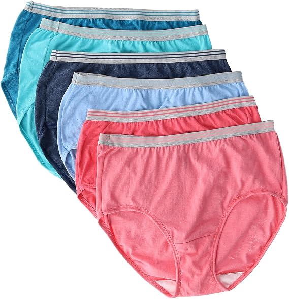 Fruit of the Loom Women's Eversoft Cotton Brief Underwear, Tag Free & Breathable, Available in Plus Size
