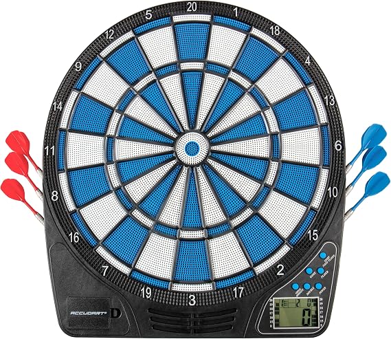 Accudart Comet Electronic Dartboard 21 Games, 149 Variations, LED Scoring for Up to 8 Players, Virtual Opponent, Adjustable Volume, Wide Catch Ring Includes 6 Soft Tip Darts & Extra Tips
