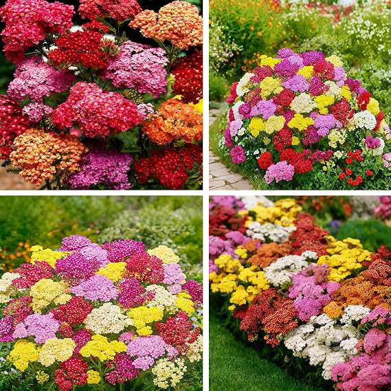 1500 Yarrow Flower Seeds for Planting, Mixed Color Yarrow Western Flower Seed, Perennial Non-GMO Heirloom Flower Seeds for Home Garden Outdoor