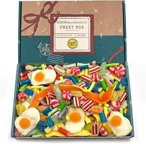 Pick n Mix Sweets Gift Box Hamper | Premium 850g Chewy Jelly Gummy Retro Candy | Birthday Valentine Fathers Day Assortment | Pick & Mix Treats Selection Men Women Kids Adults | Heavenly Sweets