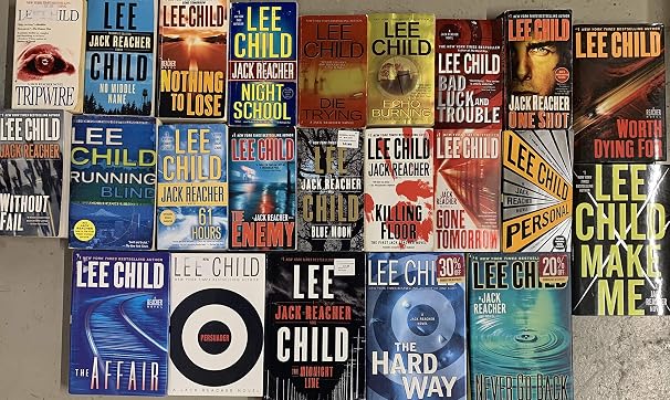 Jack Reacher Series Complete Set (BOOKS 1-18) : 1. Killing Floor 2. Die Trying 3. Tripwire 4. Running Blind 5. Echo Burning 6. Without Fail 7. Persuader 8. The Enemy 9. One Shot 10. The Hard Way 11. Bad Luck and Trouble 12. Nothing to Lose ...