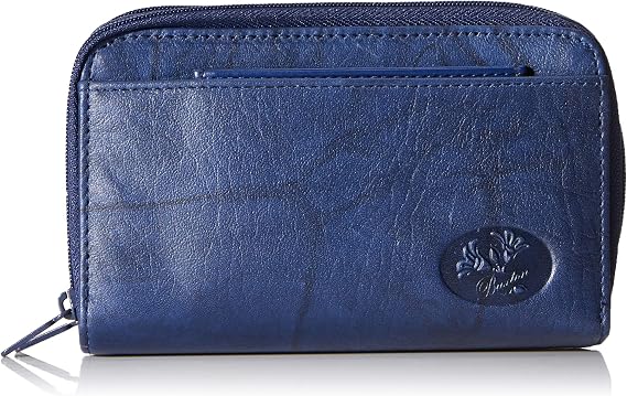 Buxton Heiress Double-Zip Organizer Wallet, Navy