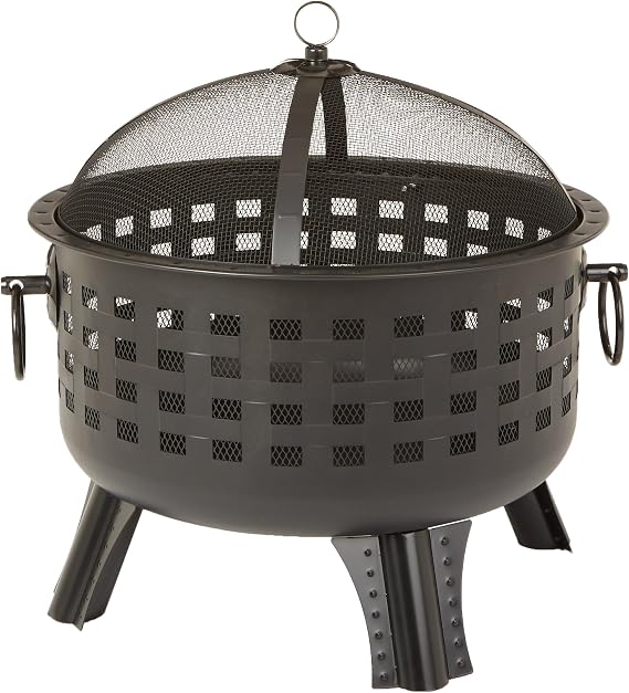 Amazon Basics 27 inch Steel Round Lattice Fire Pit, Easy to Assemble