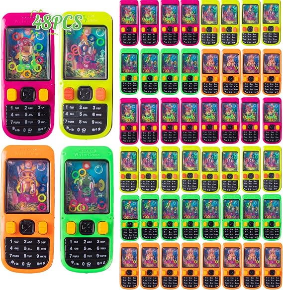 Desyeryamimi 48 Pack Handheld Water Ring Toss Games for Kids Party Favors | Goodie Bags Stuffers, Birthday Return Gifts, Classroom Treasure Box Prizes Bulk, Halloween/Christmas Pinata Filler Toys