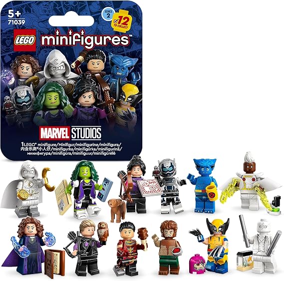 Lego 71039 Marvel Series 2 Mini Figures, 1 of 12 Iconic Disney+ Characters to Collect in Each Bag, Includes Wolverine, Hawkeye, She-Hulk, Echo and More (1 Piece, Style Sent Randomly)