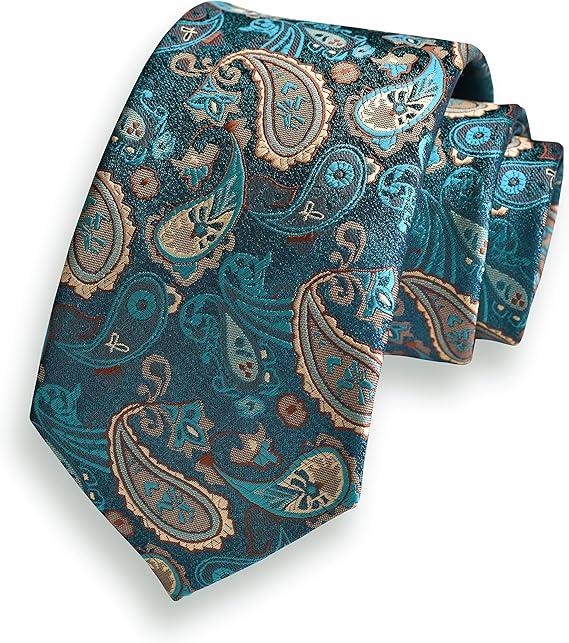 GUSLESON 3.15"(8cm) Fashion Striped PaisleyTies Mens Plaid Flower Necktie for Wedding