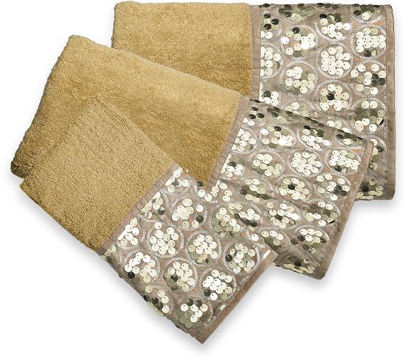 Popular Bath Bath Towels, Sinatra Collection, 3-Piece Set, Champagne